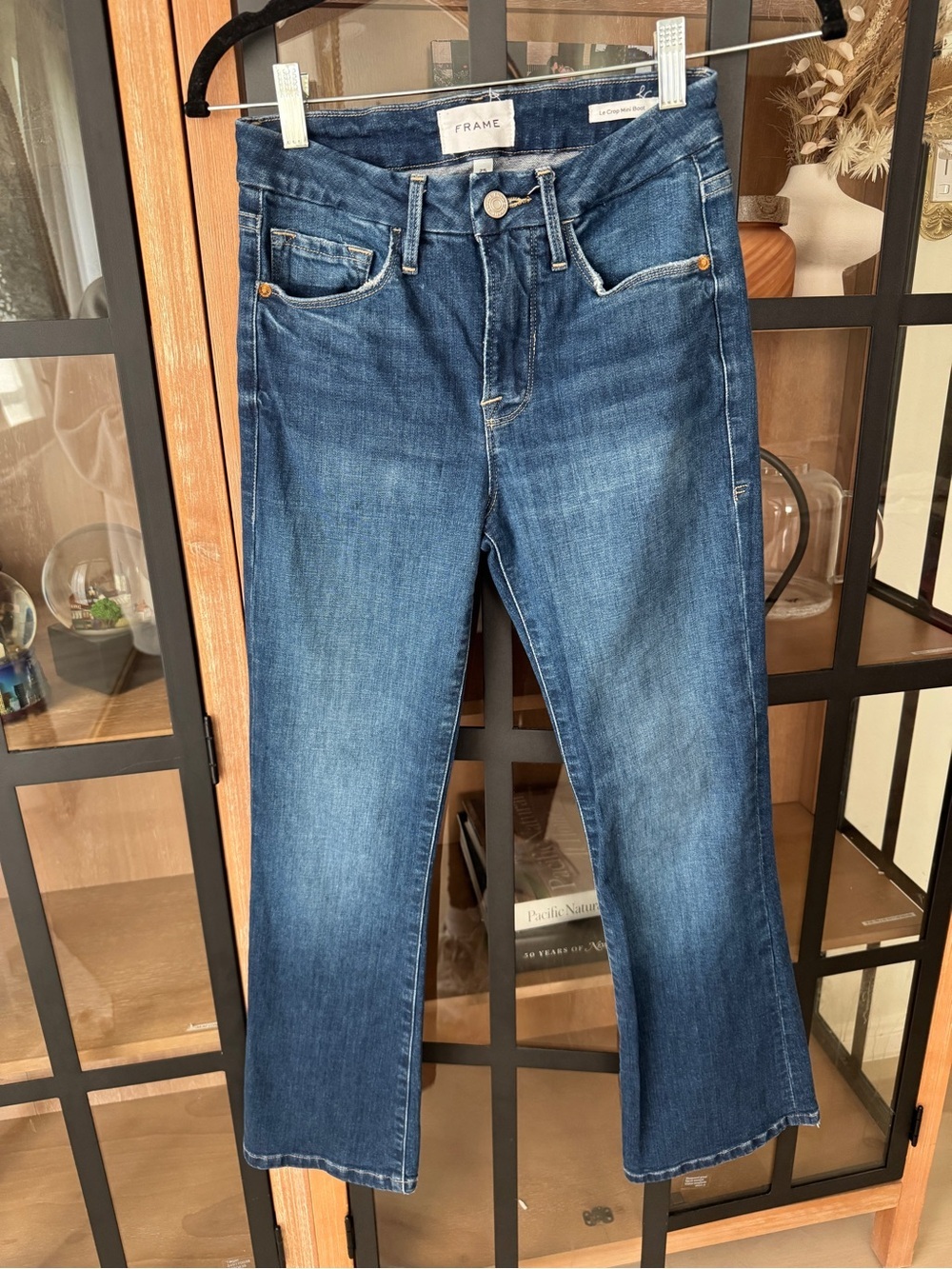 Frame jeans Le Crop Mini Boot stretchy medium wash denim high rise